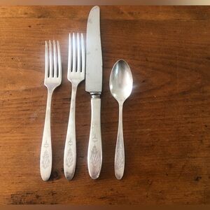 VTG “Bird of Paradise” Silverplate Flatware by Community Plate 1923 24 Pieces